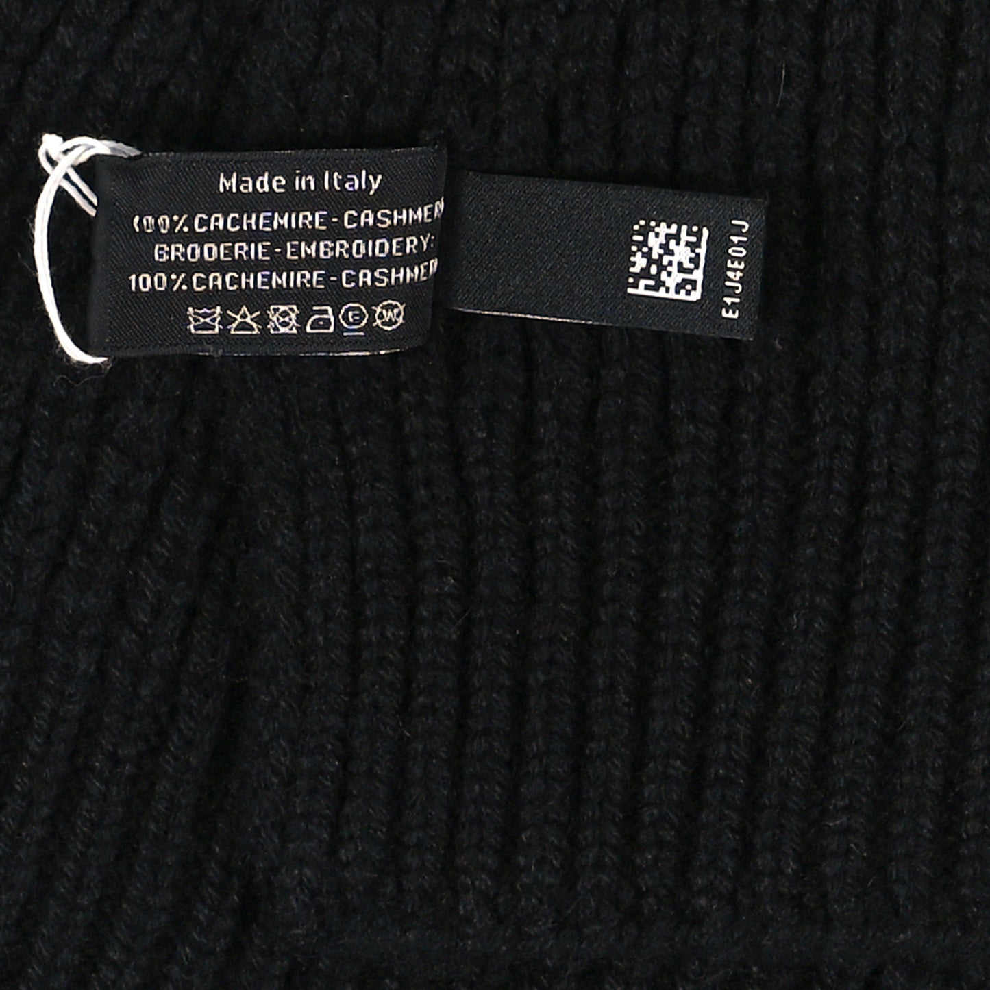 Cashmere Knitted CC Scarf Black