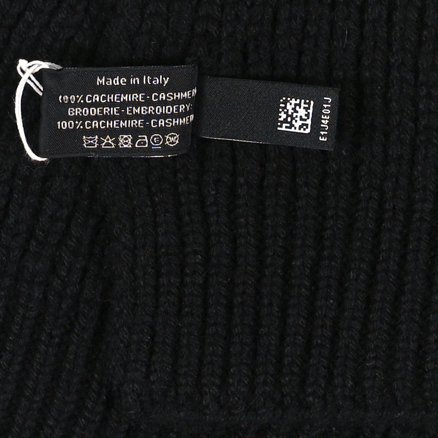 Chanel Cashmere Knitted CC Scarf Black 3 of 3