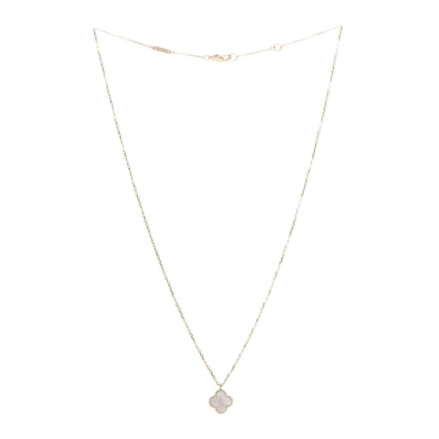 18K Yellow Gold Mother of Pearl Sweet Alhambra Pendant Necklace