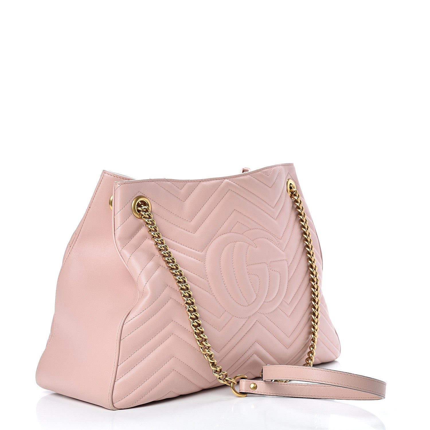 Gucci Calfskin Matelasse Medium GG Marmont Shoulder Tote Bag Perfect Pink 2 of 16