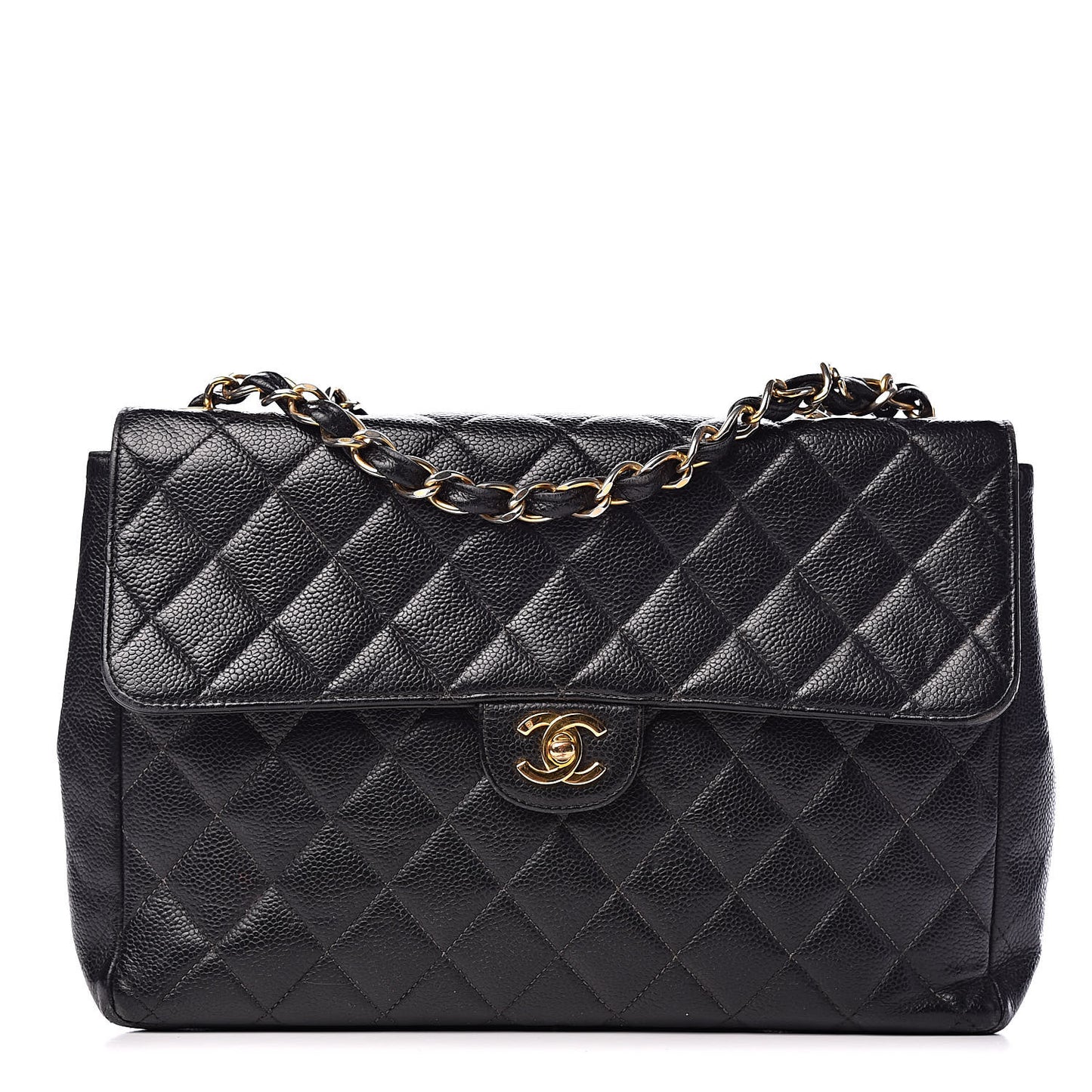 Caviar Quilted Jumbo Single Flap Black