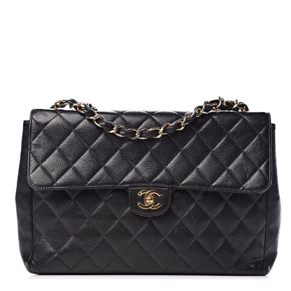 Chanel Caviar Quilted Jumbo Single Flap Black 1 of 21