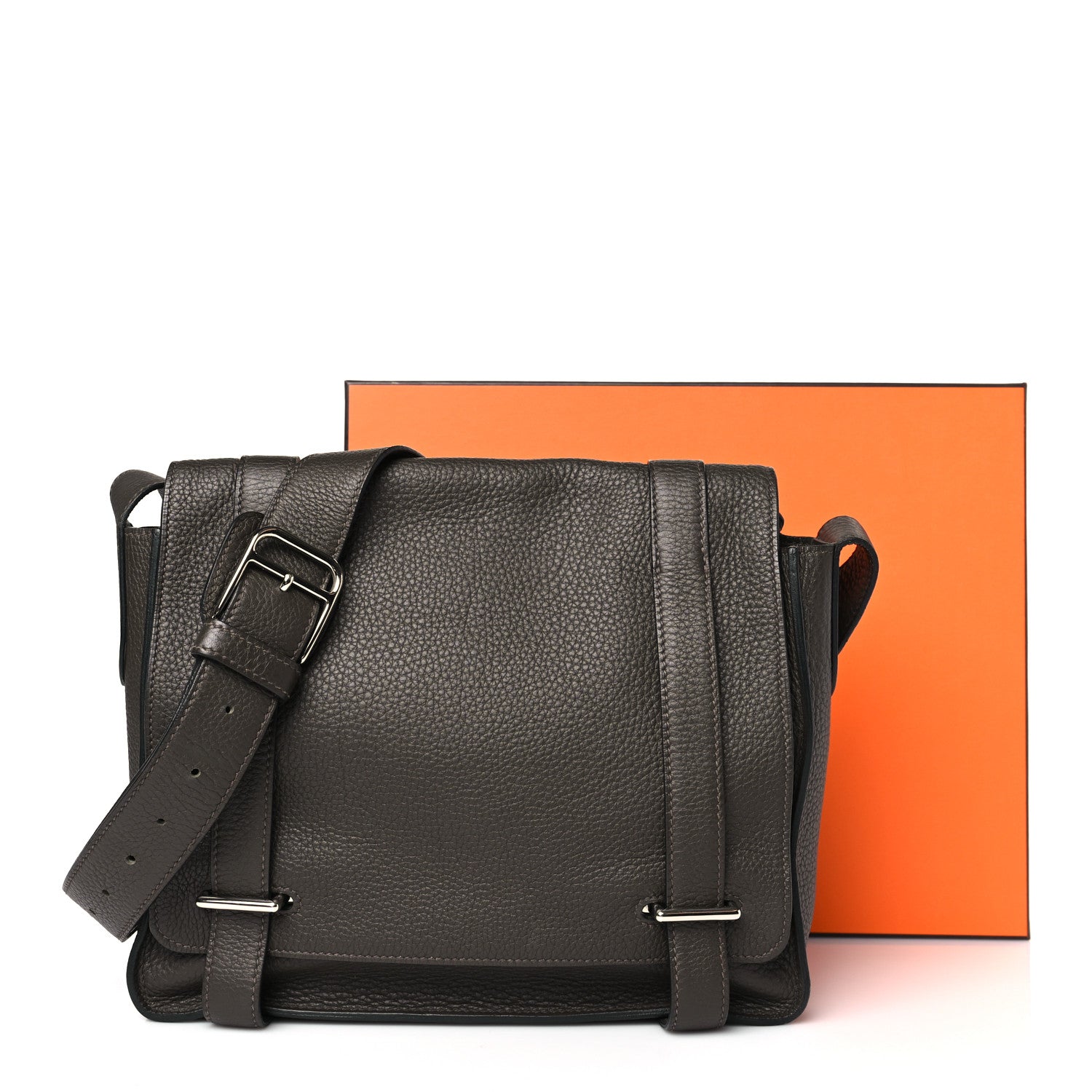 Hermes Taurillon Clemence Steve Caporal Messenger Taupe 3 of 10