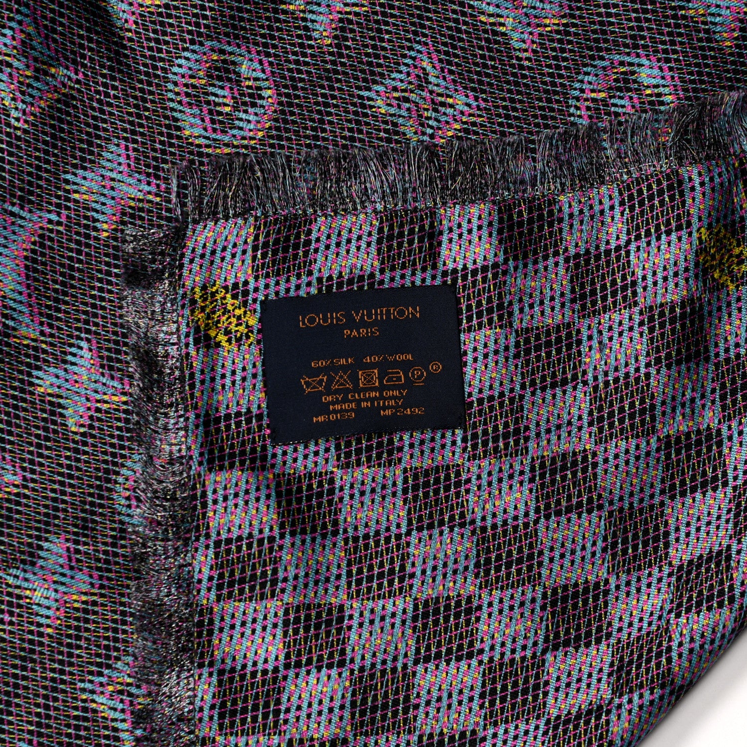 Louis Vuitton Wool Silk Monogram LV Pop Shawl Blue 4 of 5