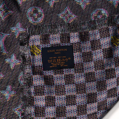 Louis Vuitton Wool Silk Monogram LV Pop Shawl Blue 4 of 5