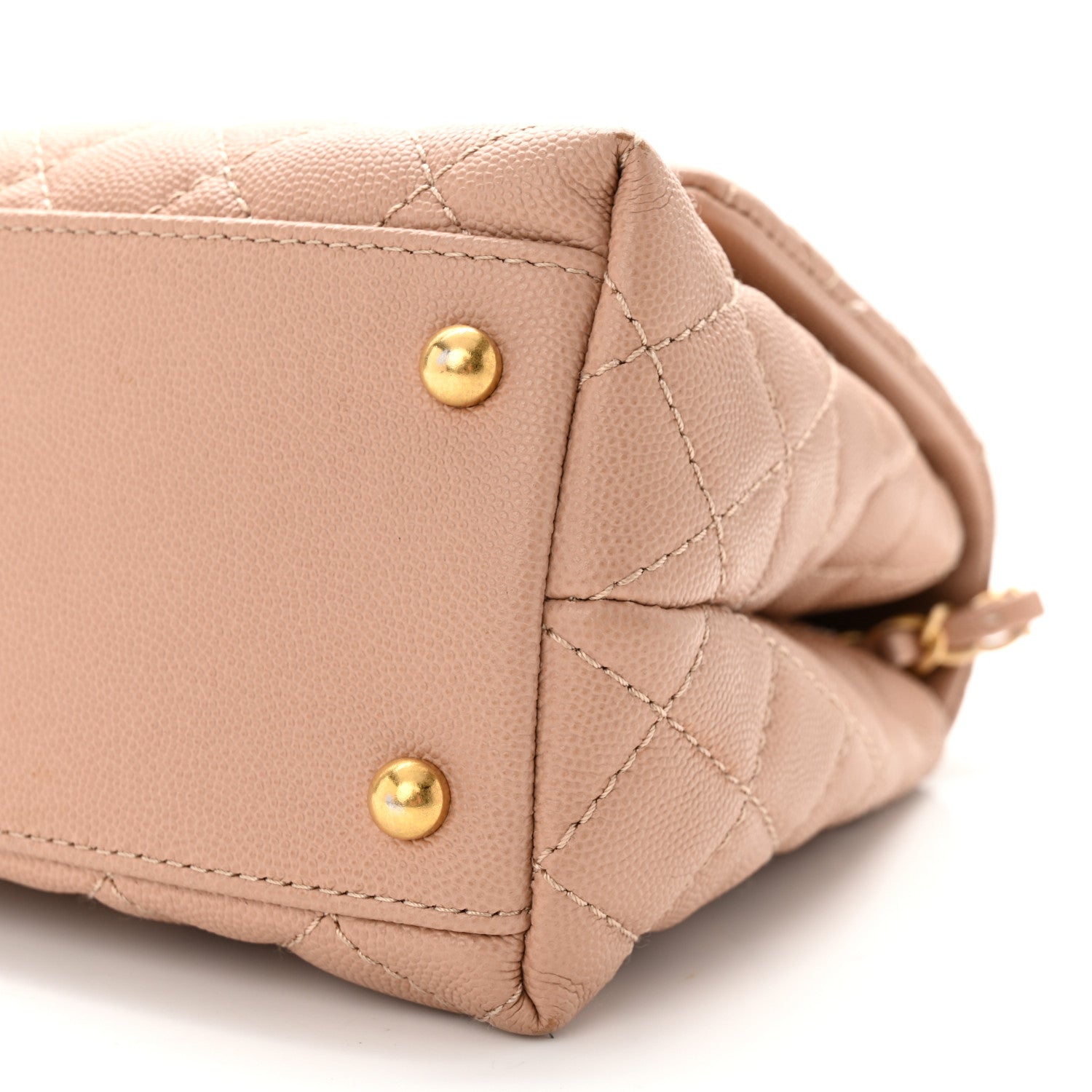Chanel Caviar Quilted Medium Coco Handle Flap Light Beige 10 of 14
