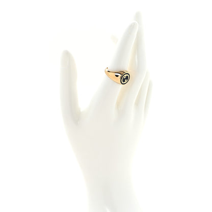 Gucci Metal Enamel Interlocking G Ring S 52 6 Gold Black 7 of 7