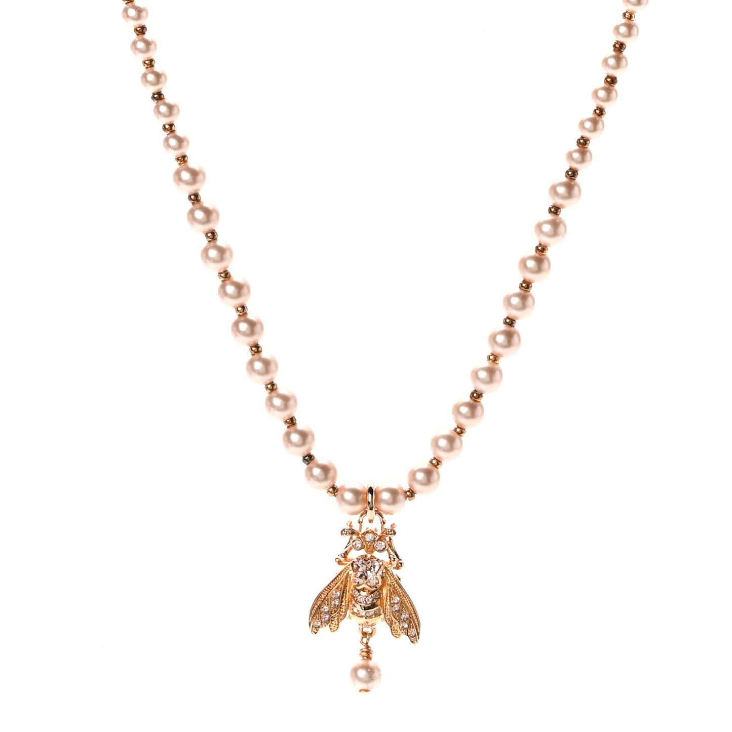 Pearl Bee Choker Necklace Gold
