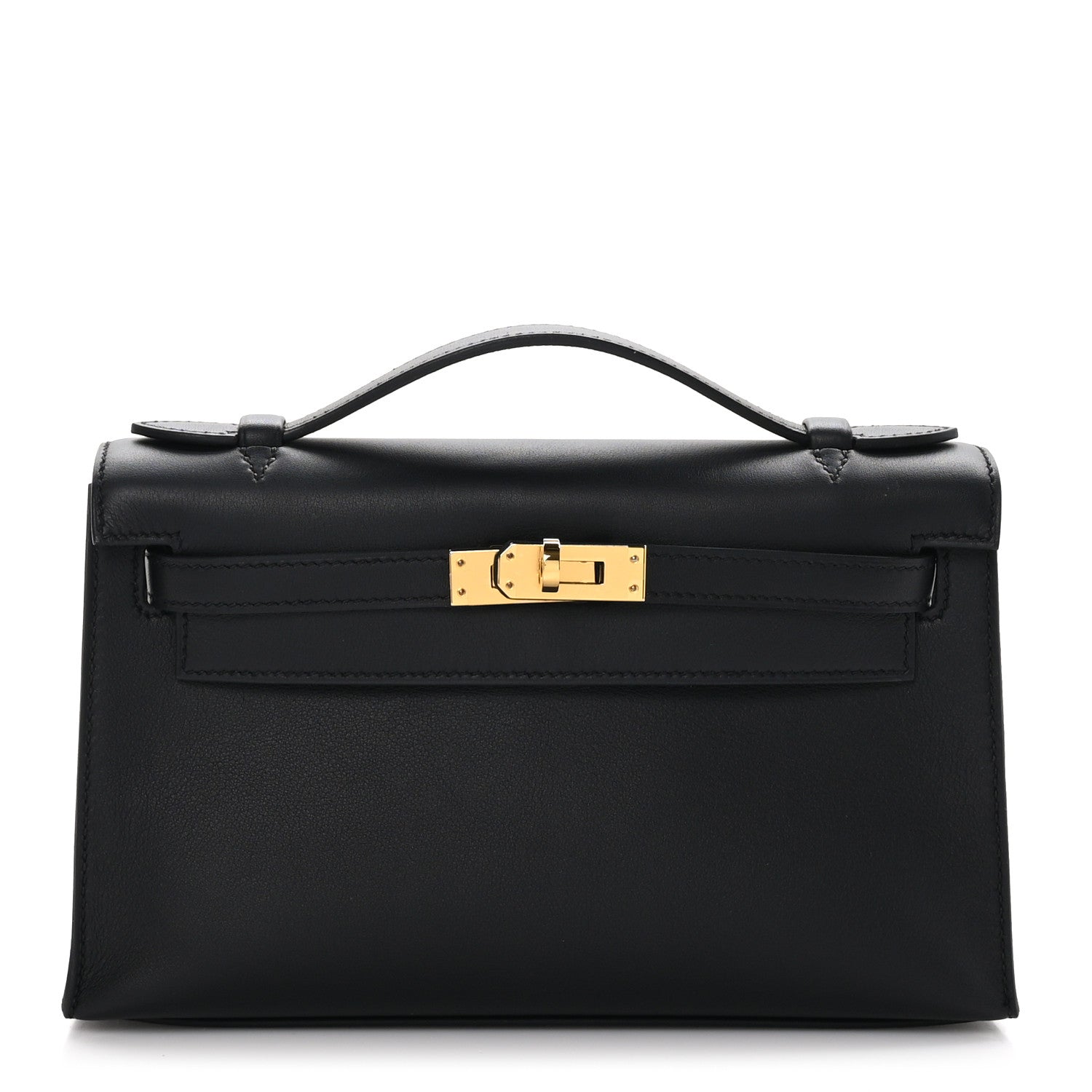 Hermes Swift Kelly Pochette Clutch Black 1 of 10