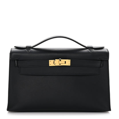 Hermes Swift Kelly Pochette Clutch Black 1 of 10