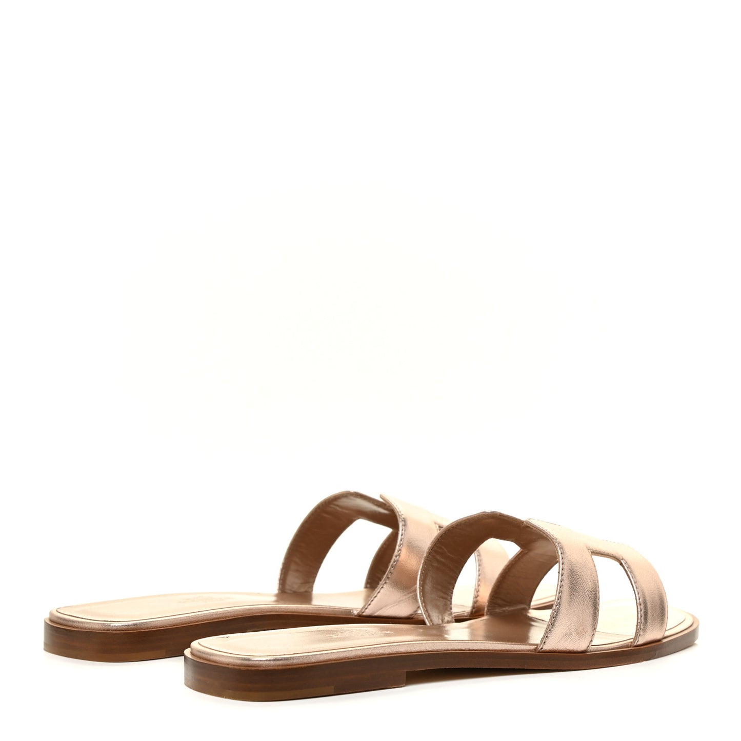 Metallic Nappa Calfskin Oran Sandals 41 Or Rose