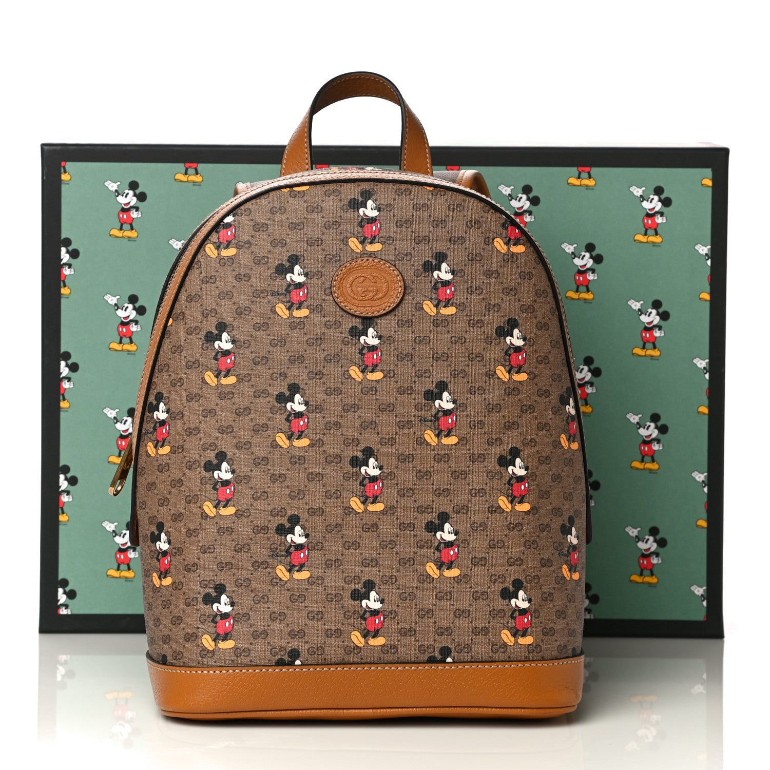 Gucci X DISNEY Mini Vintage GG Supreme Monogram Mickey Mouse Small Dome Backpack Beige Vintage Sun Oil 13 of 13