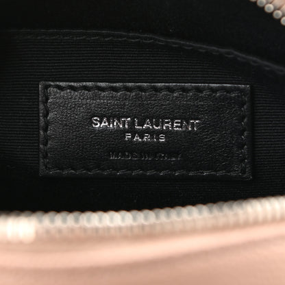 Saint Laurent Grain De Poudre Matelasse Chevron Quilted Round Vinyle Camera Bag Gold Sand 6 of 11