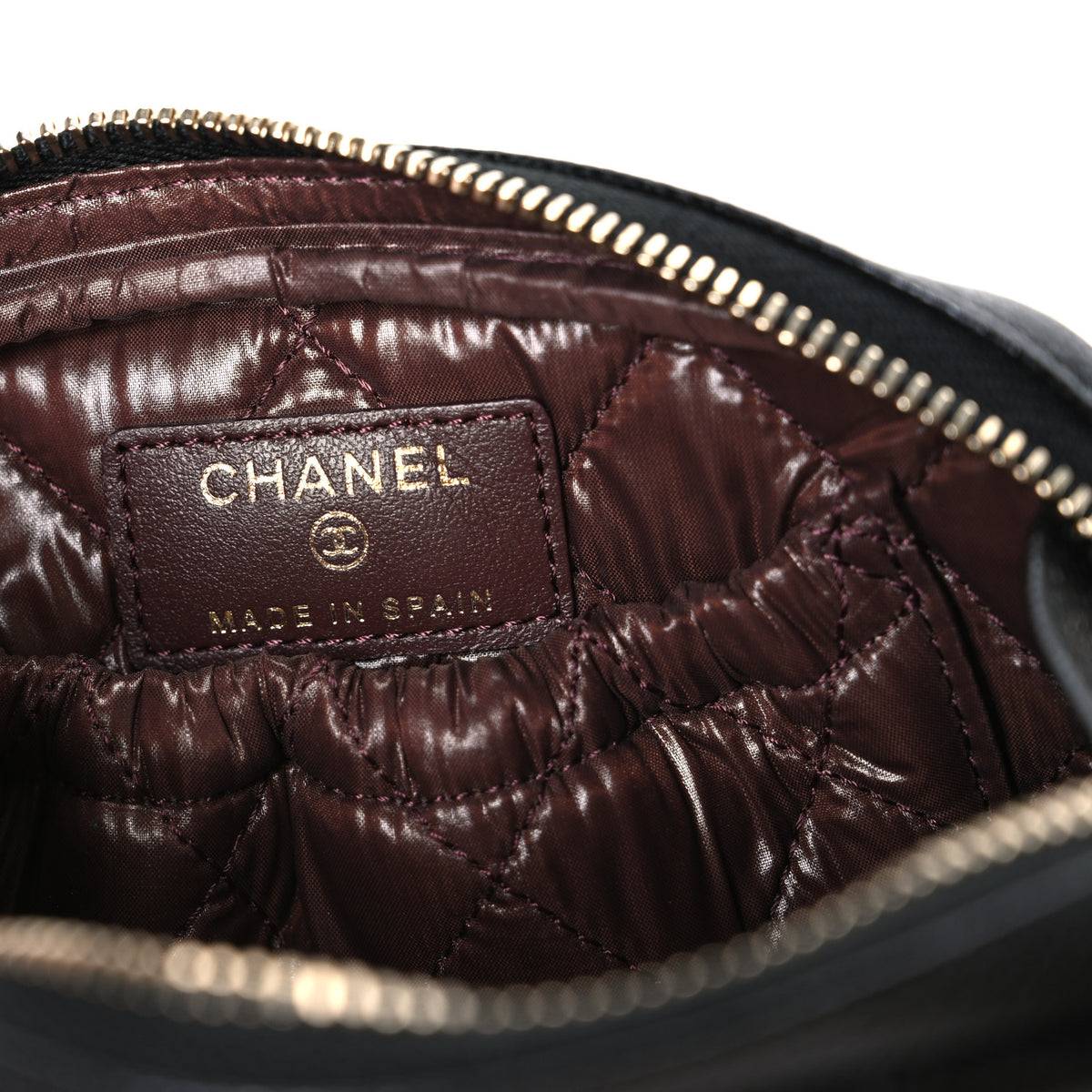 Chanel Caviar Quilted Small Curvy Pouch Cosmetic Case Black 6 of 8