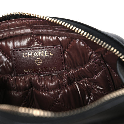 Chanel Caviar Quilted Small Curvy Pouch Cosmetic Case Black 6 of 8