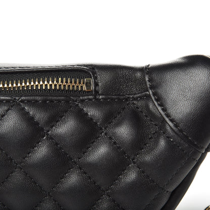 Chanel Lambskin Quilted Waist Bag Fanny Pack Black 9 of 11