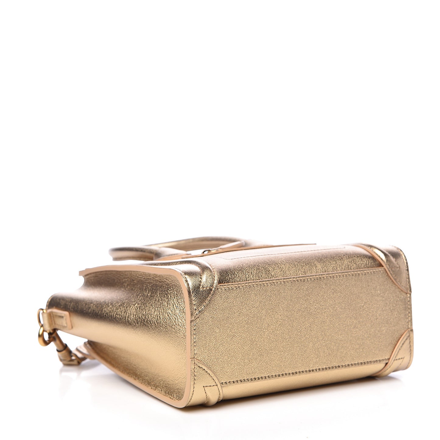 Laminated Lambskin Nano Luggage Gold