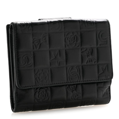 Chanel Calfskin Lucky Symbols Compact French Flap Wallet Black 3 of 12
