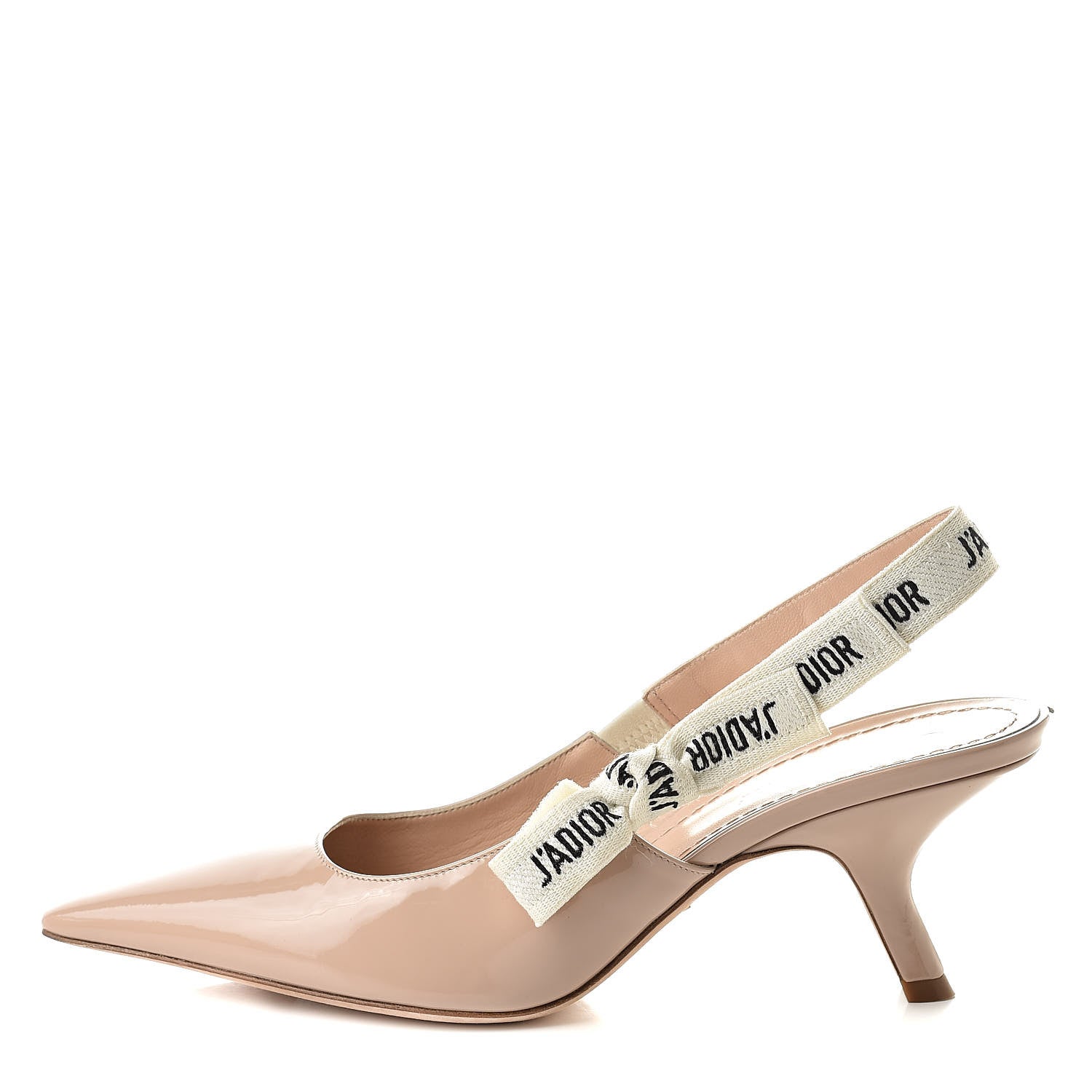 Christian Dior Patent Ribbon J'Adior Slingback 65mm Pumps 39.5 Nude 1 of 10