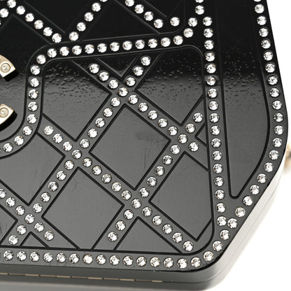 Chanel Plexiglass Crystal Quilted Minaudiere Clutch Black White 15 of 18