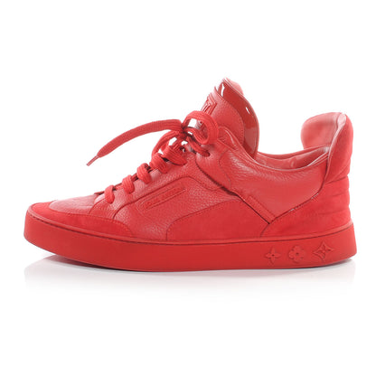 Louis Vuitton Leather Suede Don Sneakers 8.5 Red 1 of 6