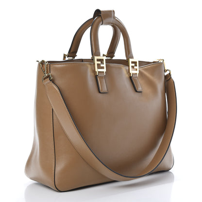 Fendi Vitello Glacier Medium FF Tote Nocciola 3 of 12
