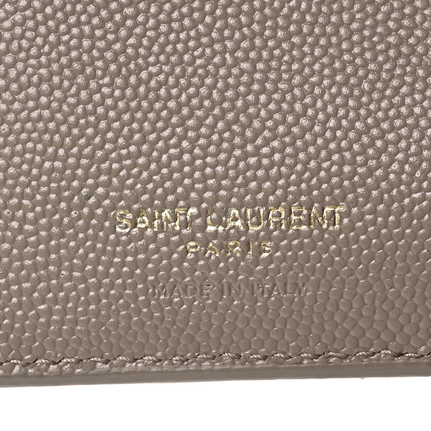 Saint Laurent Grain De Poudre Matelasse Chevron Cassandre Fragments Zipperred Bi-Fold Wallet Dark Beige 7 of 11