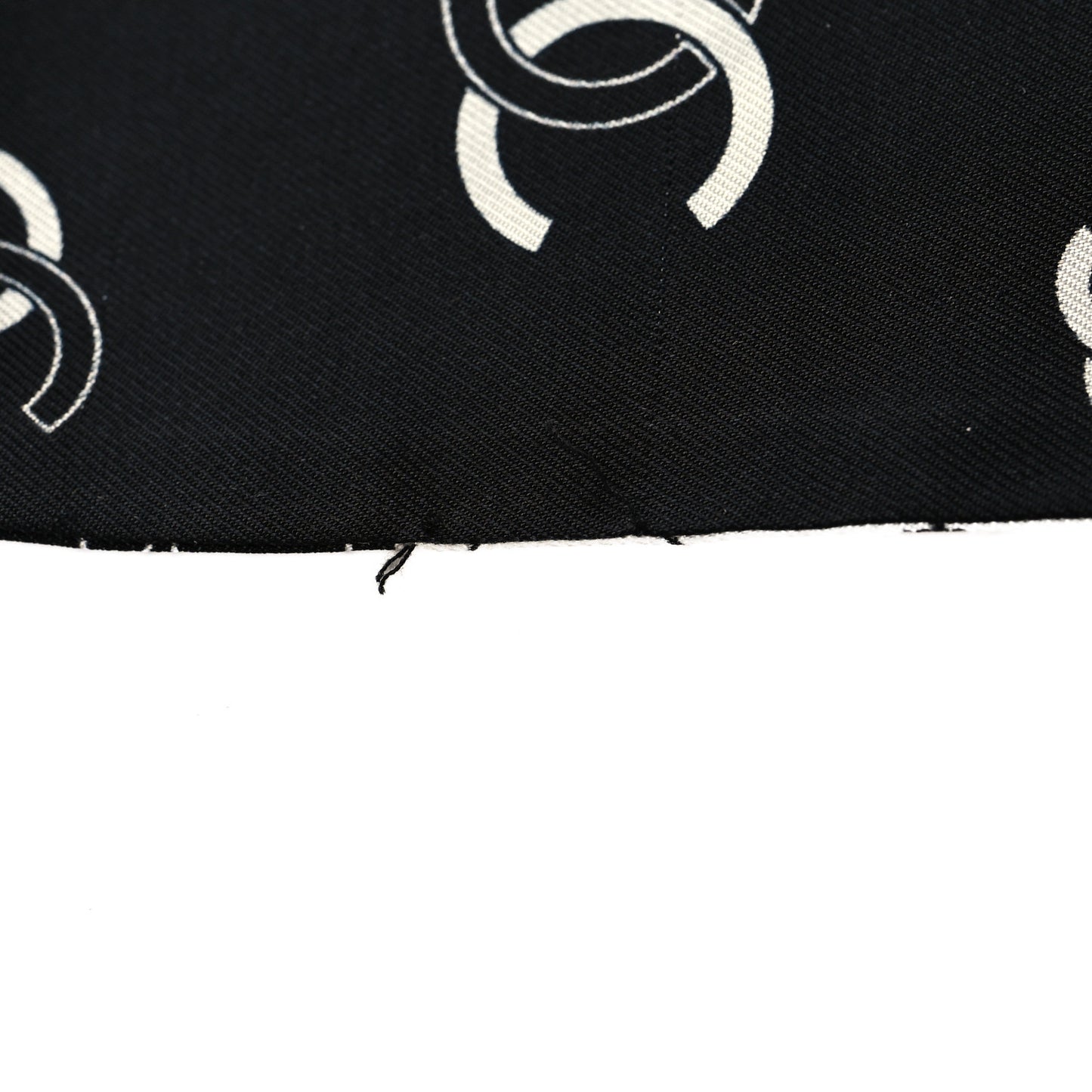 Silk Slim Camellia CC Bandeau Scarf Black White Pink