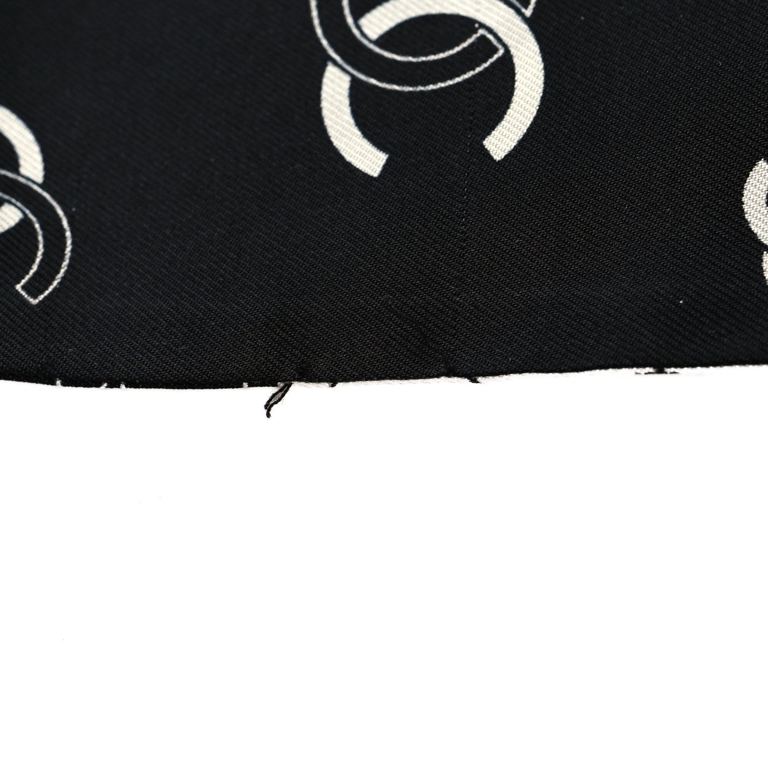 Chanel Silk Slim Camellia CC Bandeau Scarf Black White Pink 3 of 3