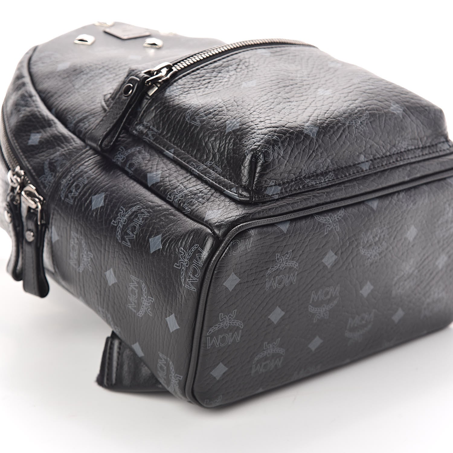 MCM Visetos Studded Small Stark Backpack Black 9 of 9