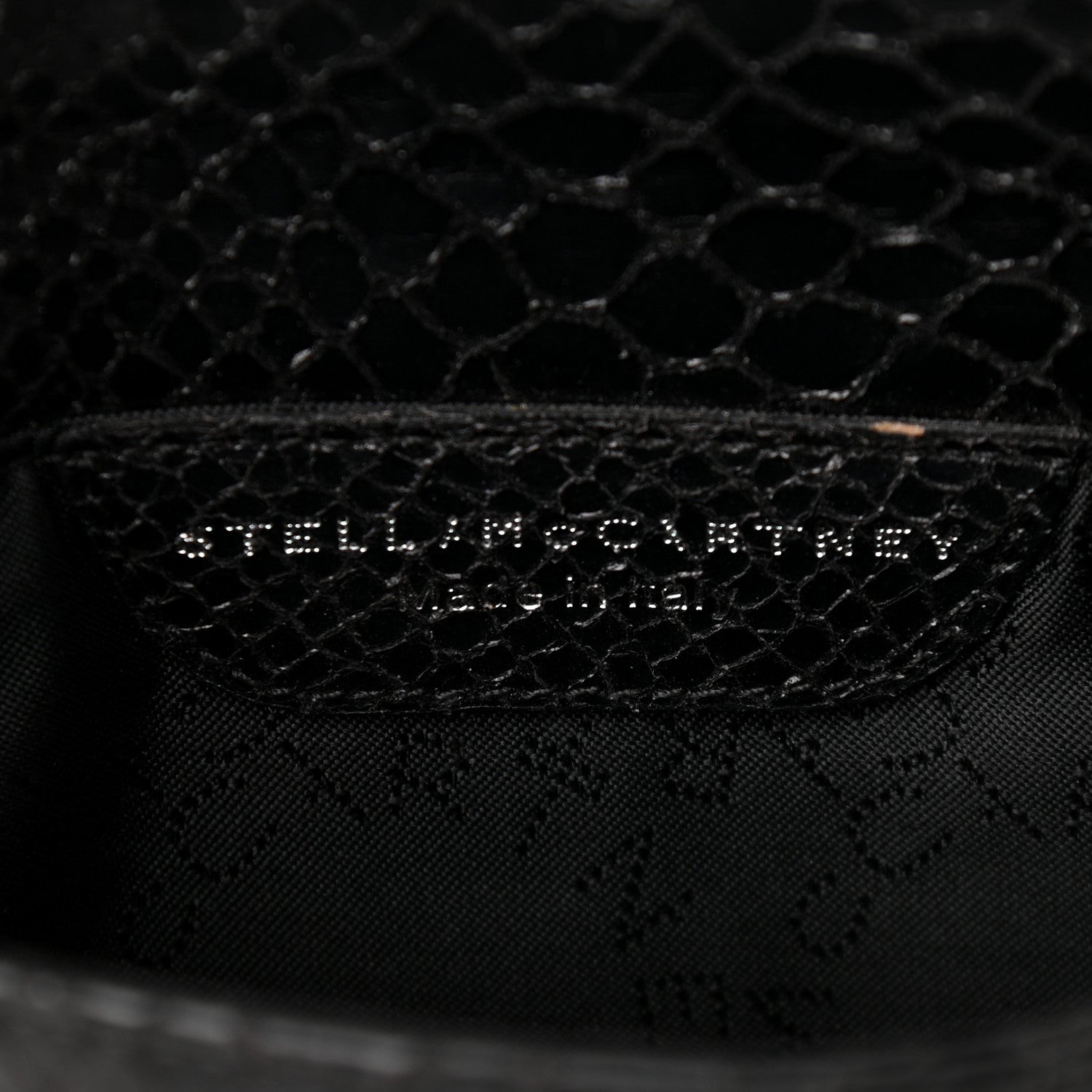 Stella McCartney Snakeskin Effect Tiny Falabella Fold Over Tote Black 8 of 9