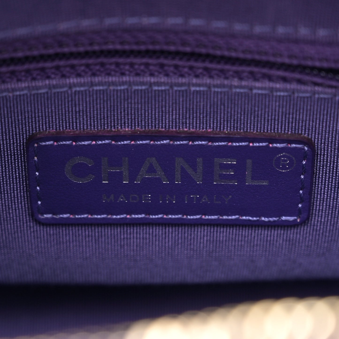 Aged Calfskin Chevron Quilted Small Gabrielle Hobo Purple