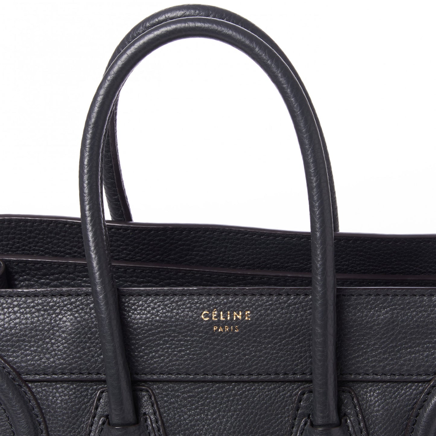 Drummed Calfskin Micro Luggage Black