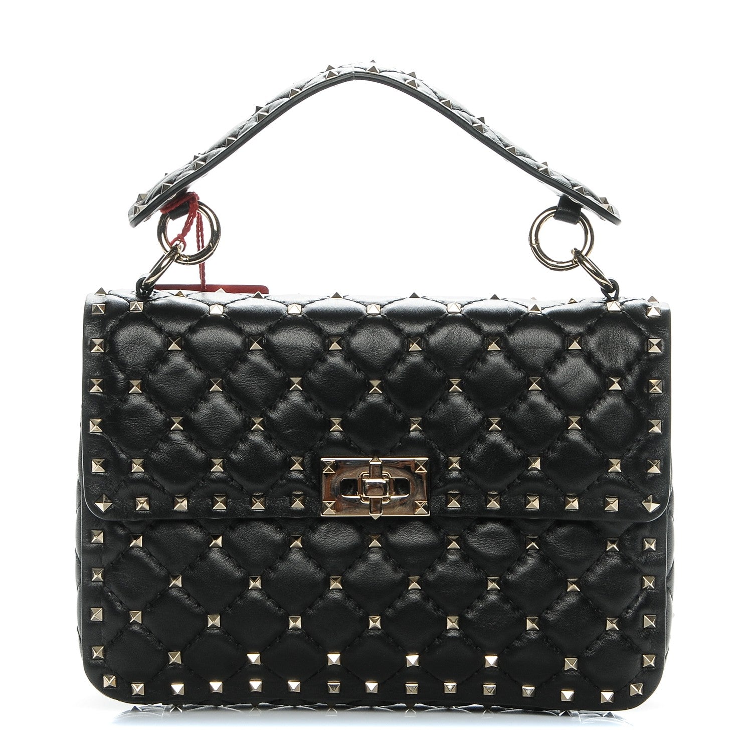 Valentino Garavani Lambskin Medium Rockstud Spike Shoulder Bag Black 1 of 6