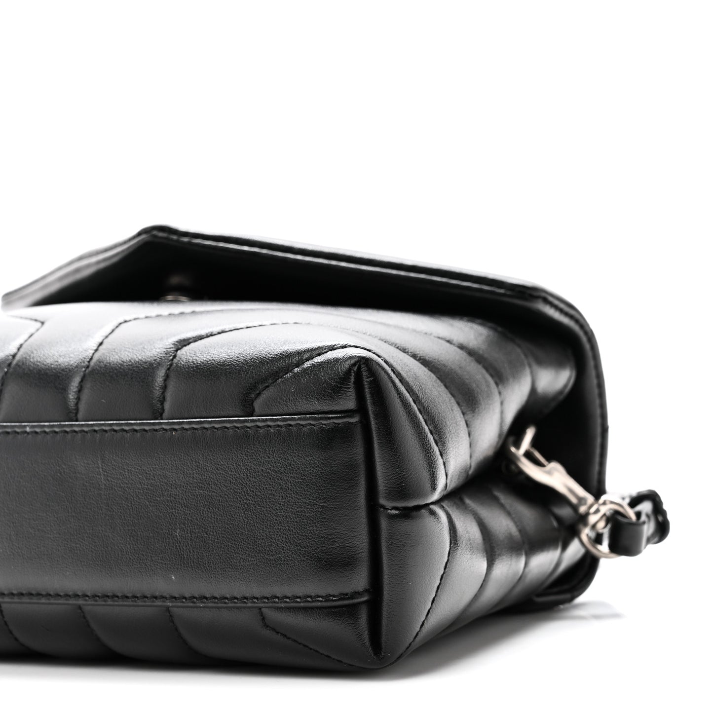 Calfskin Y Quilted Monogram Toy Loulou Crossbody Bag Black