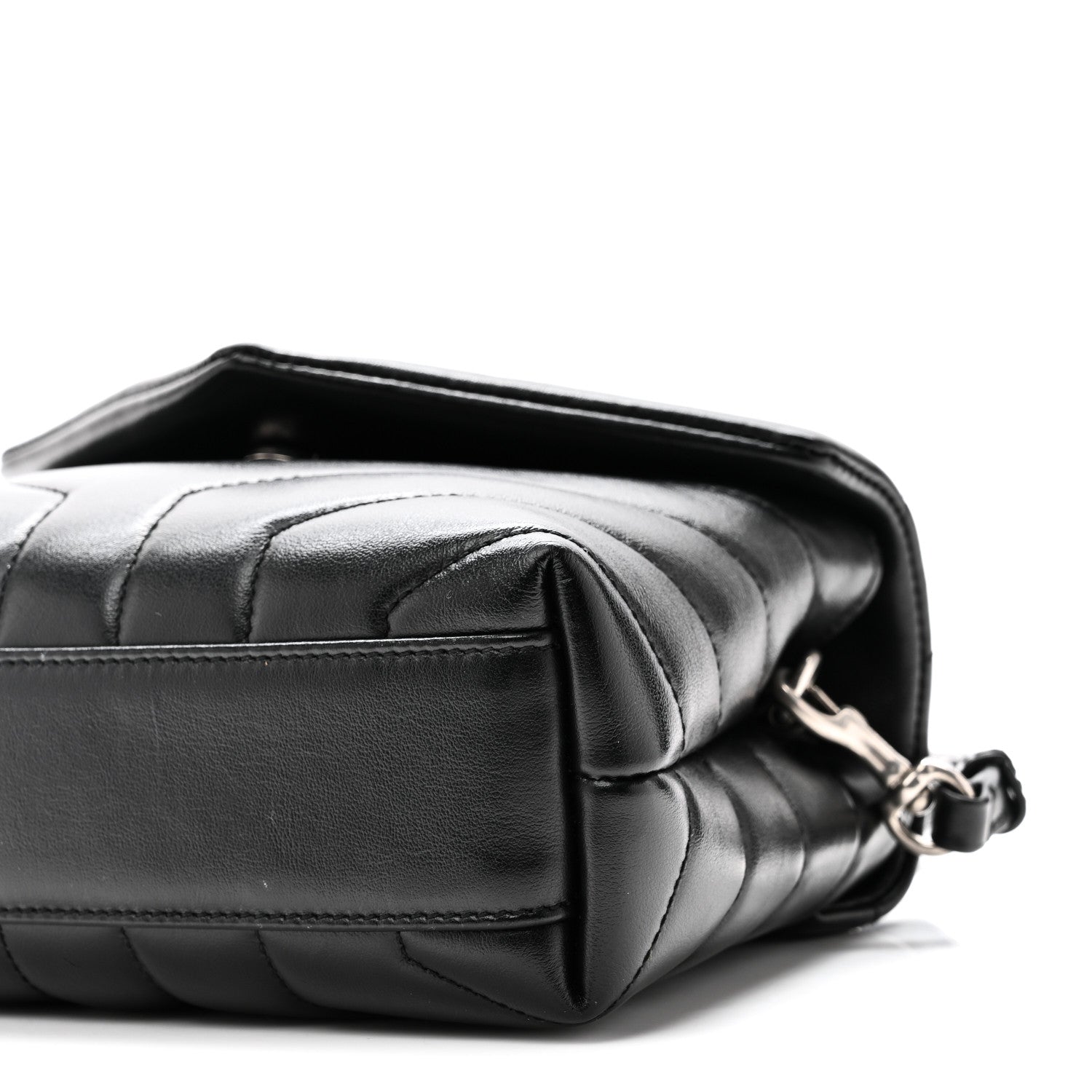 Saint Laurent Calfskin Y Quilted Monogram Toy Loulou Crossbody Bag Black 10 of 10