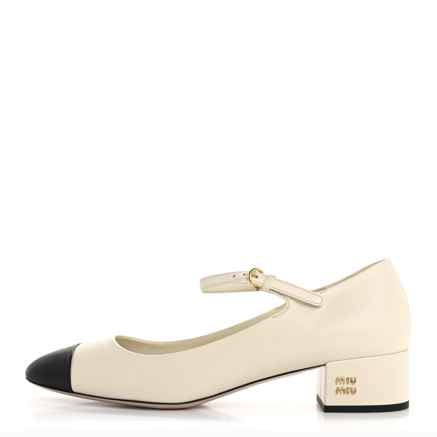 Nappa Mary Jane 40mm Pumps 37 Avorio Black