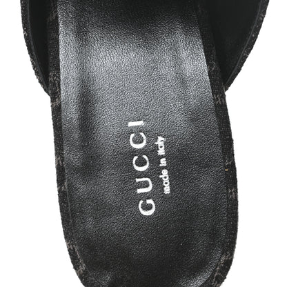 Gucci New Denim GG Malaga Kid Womens Princetown Slippers 38 Grey Black 8 of 10