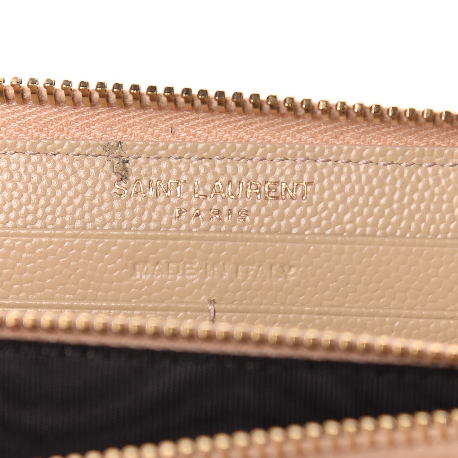 Saint Laurent Grain De Poudre Matelasse Chevron Monogram Zip Around Wallet Nude Powder 6 of 7