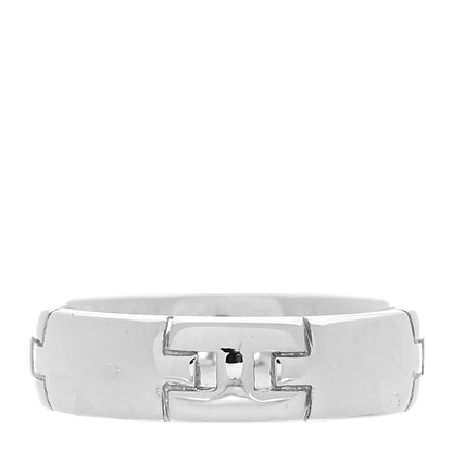 Hermes 18K White Gold Hercules H Ring 52 6 1 of 5