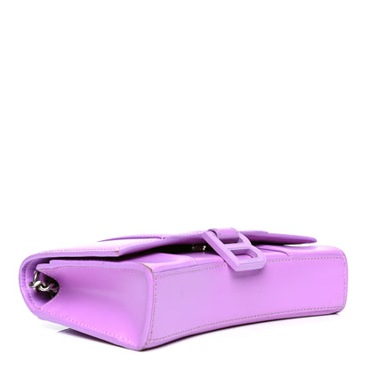 Balenciaga Shiny Box Calfskin Tonal B Hourglass Chain Bag Liliac 3 of 4