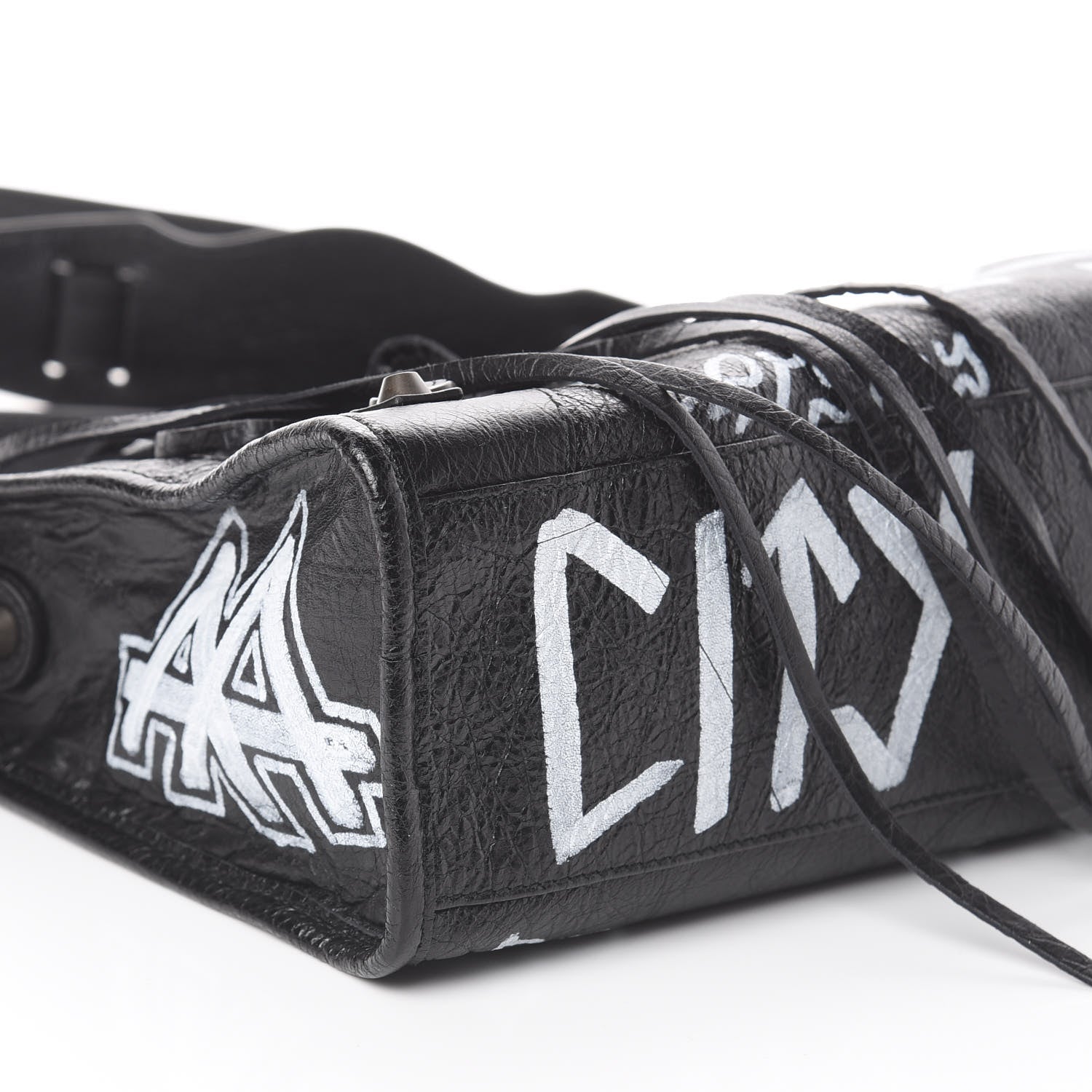 Balenciaga Agneau Classic Hardware Graffiti All Over S City Black 5 of 7