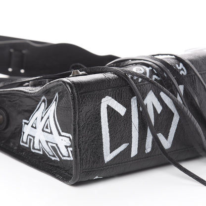 Balenciaga Agneau Classic Hardware Graffiti All Over S City Black 5 of 7
