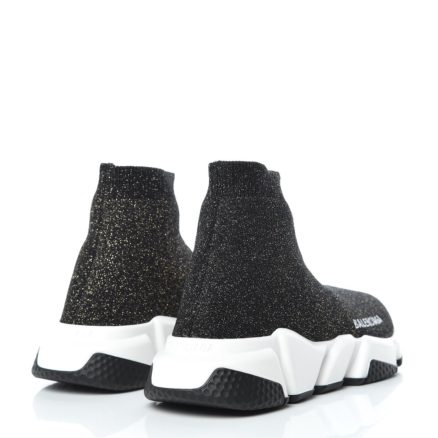 Knit Metal Womens Speed Sneakers 35 Black Gold