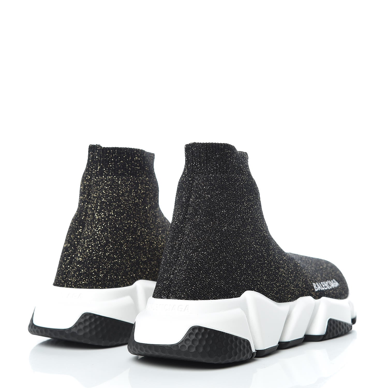 Balenciaga Knit Metal Womens Speed Sneakers 35 Black Gold 4 of 7