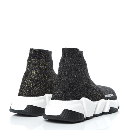 Balenciaga Knit Metal Womens Speed Sneakers 35 Black Gold 4 of 7
