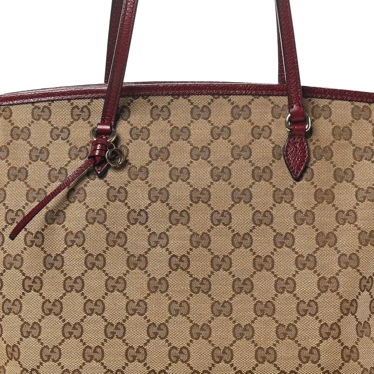 Gucci Monogram Textured Calfskin Medium Bree Zippered Tote Beige Ebony Peonia Flower 8 of 10