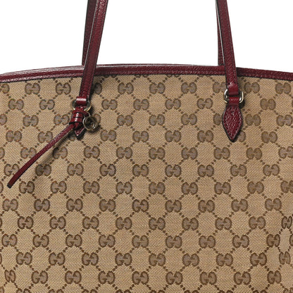 Gucci Monogram Textured Calfskin Medium Bree Zippered Tote Beige Ebony Peonia Flower 8 of 10