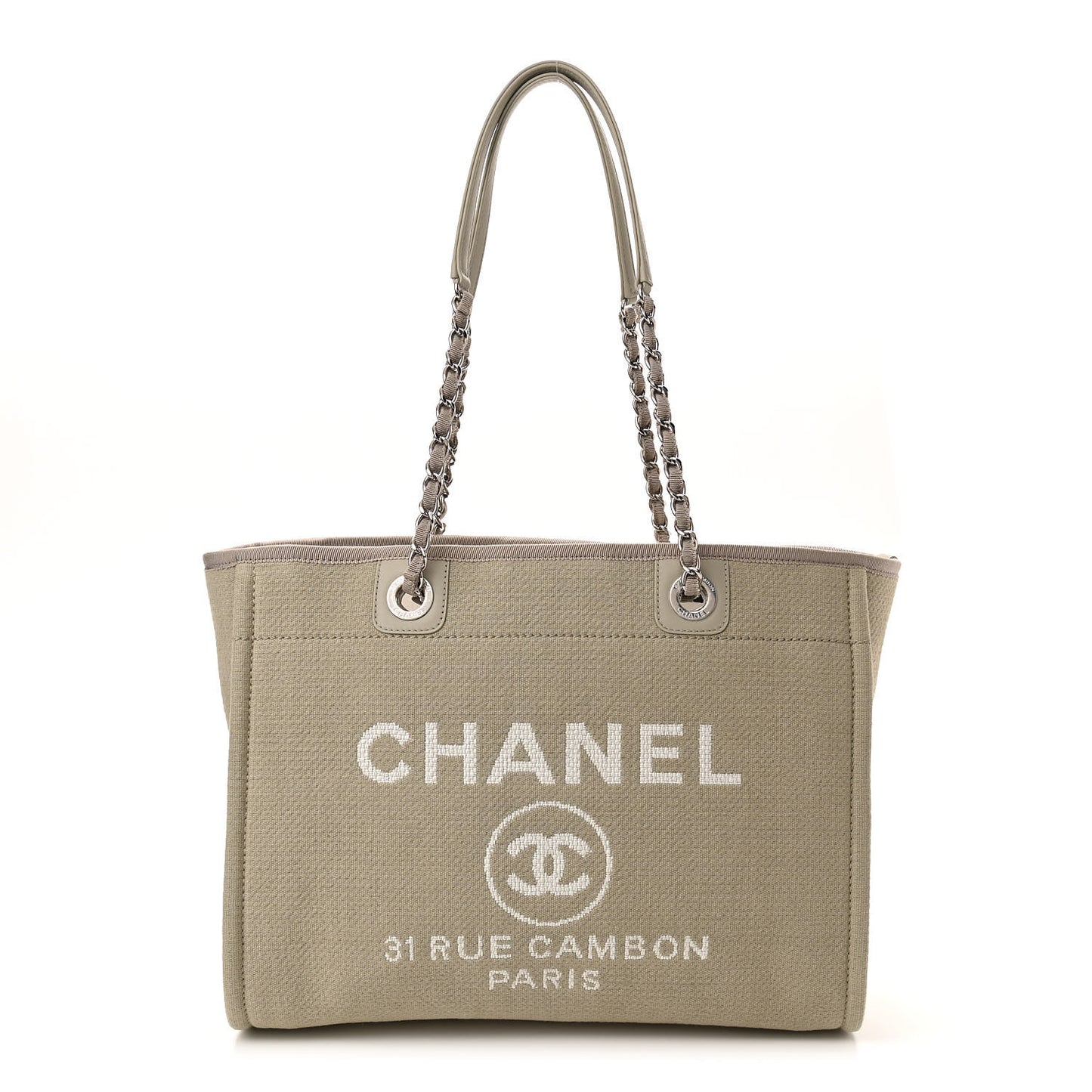 Mixed Fibers Small Deauville Tote Beige