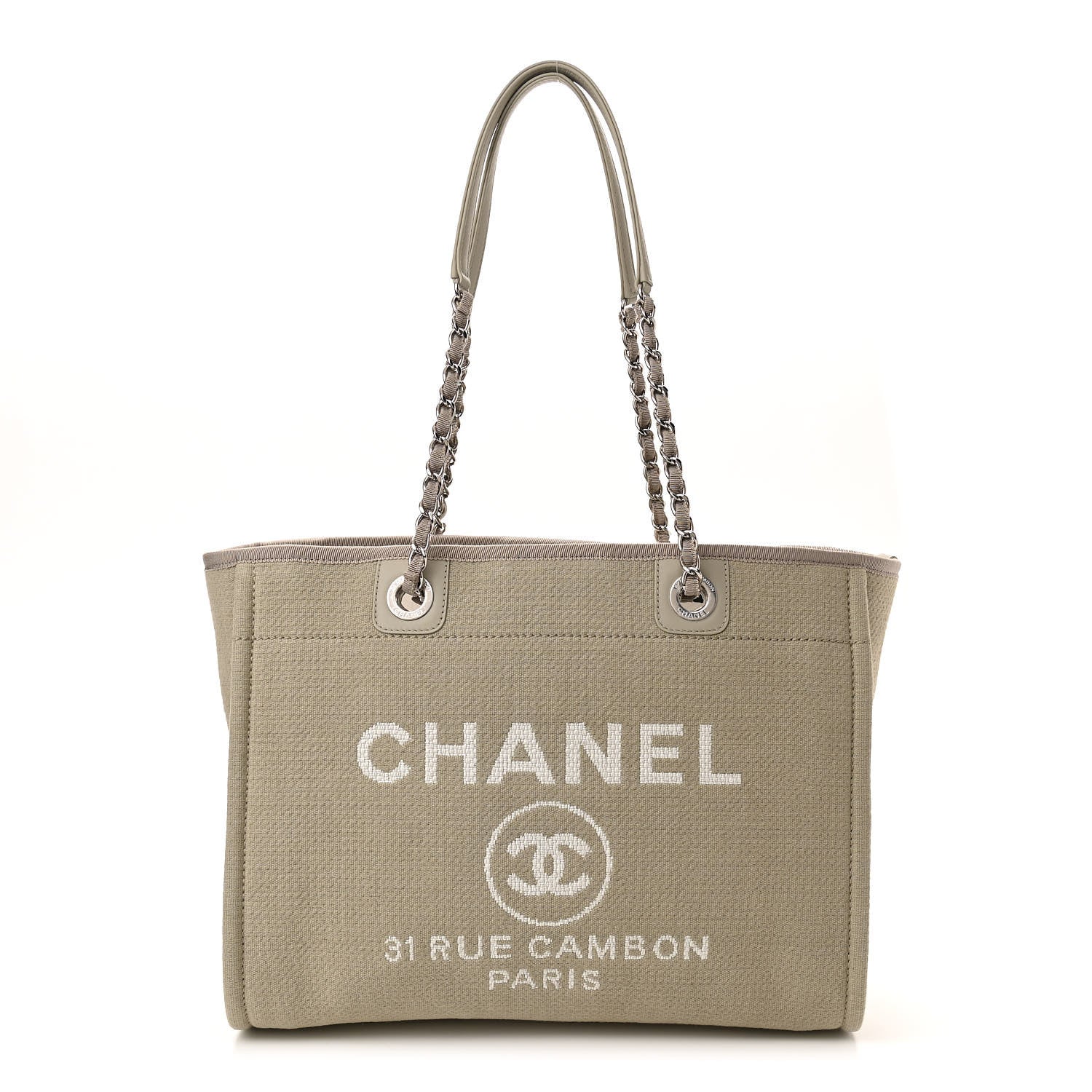 Chanel Mixed Fibers Small Deauville Tote Beige 2 of 12